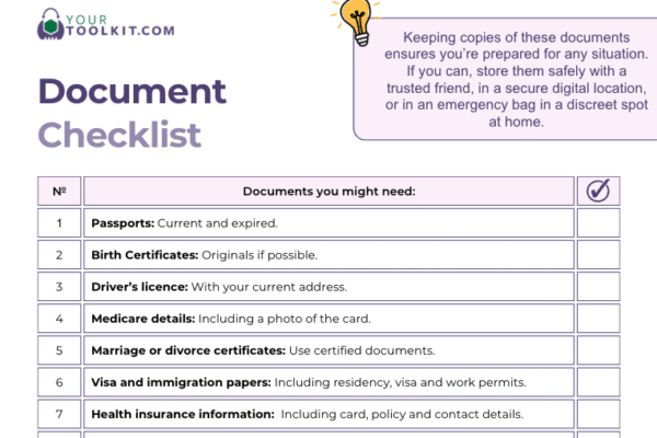 Important Document Checklist PDF Preview Image